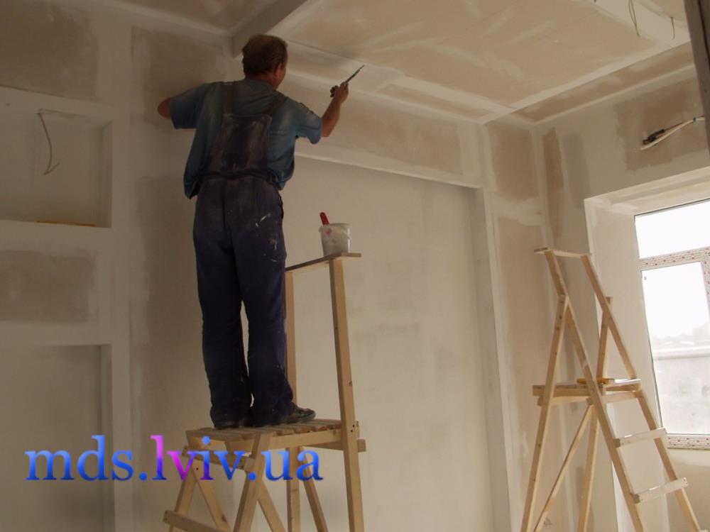 Шпаклювання стелі Львів