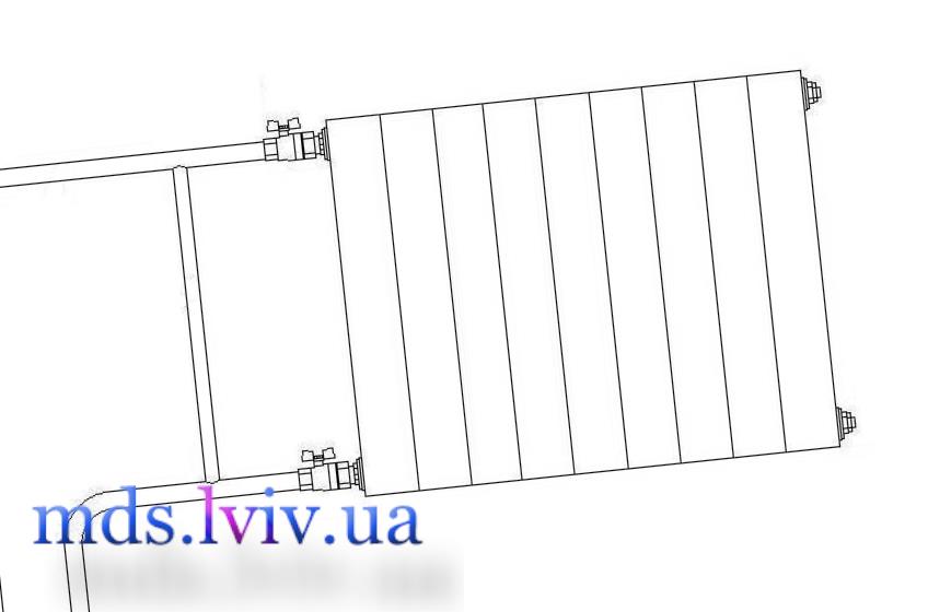 монтаж кронштейнів радіатора