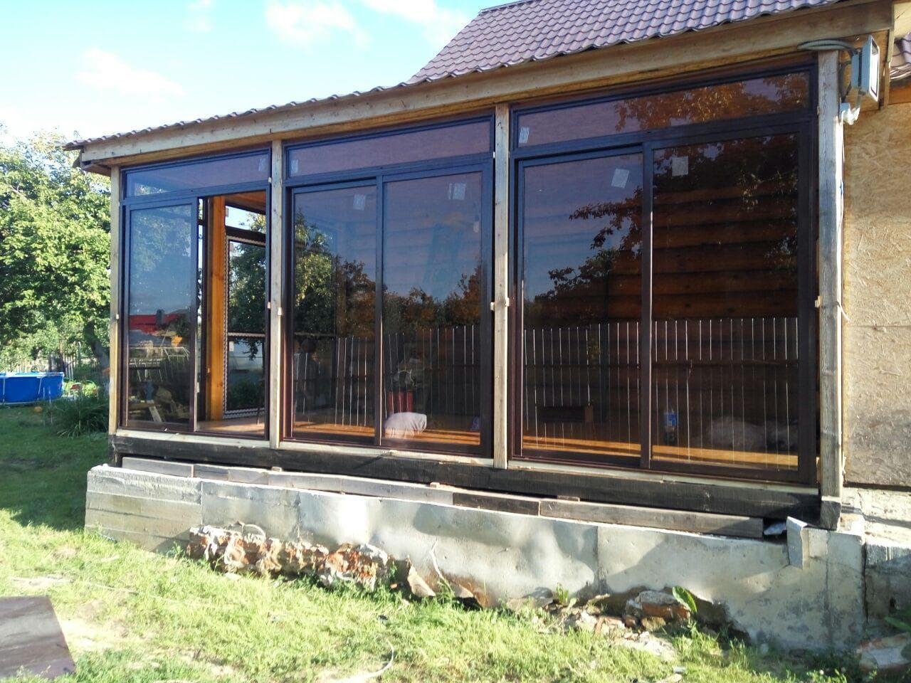 Дерев'янні вікна для тераси и веранди