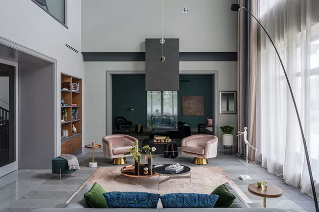 Рожевий та зелений в інтер’єрі вітальні: 33 стильні рішення для натхнення