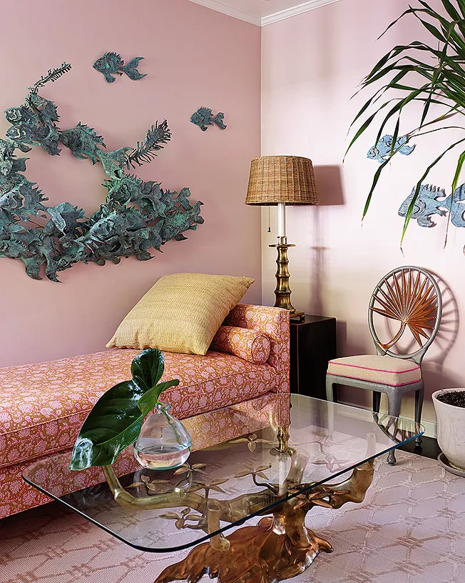 Рожевий та зелений в інтер’єрі вітальні: 33 стильні рішення для натхнення