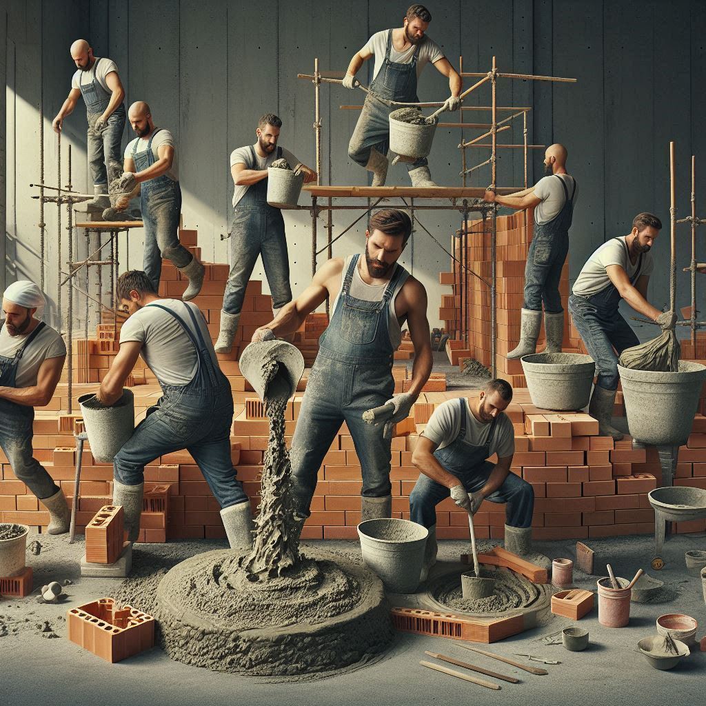 Приготування робочої суміші для кладки цегли: правильна послідовність дій