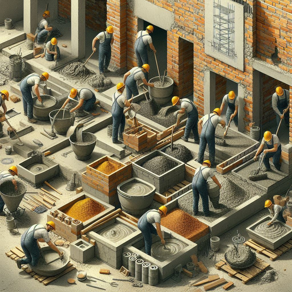 Приготування робочої суміші для кладки цегли: правильна послідовність дій