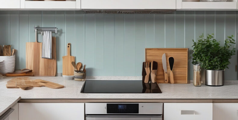 Монтаж фартуха на кухні з ПВХ панелей